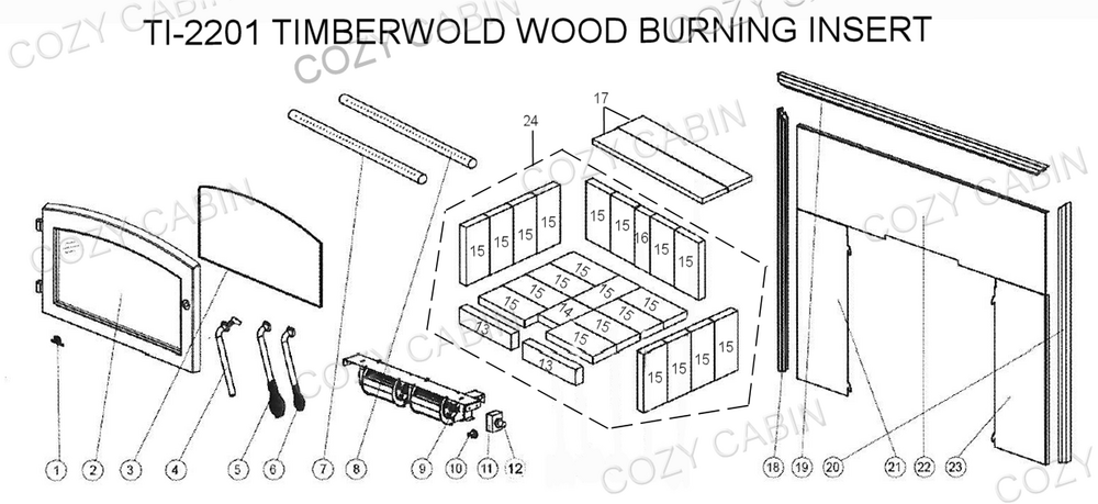 Timberwolf Woodburning Insert (TI-2201) #TI-2201